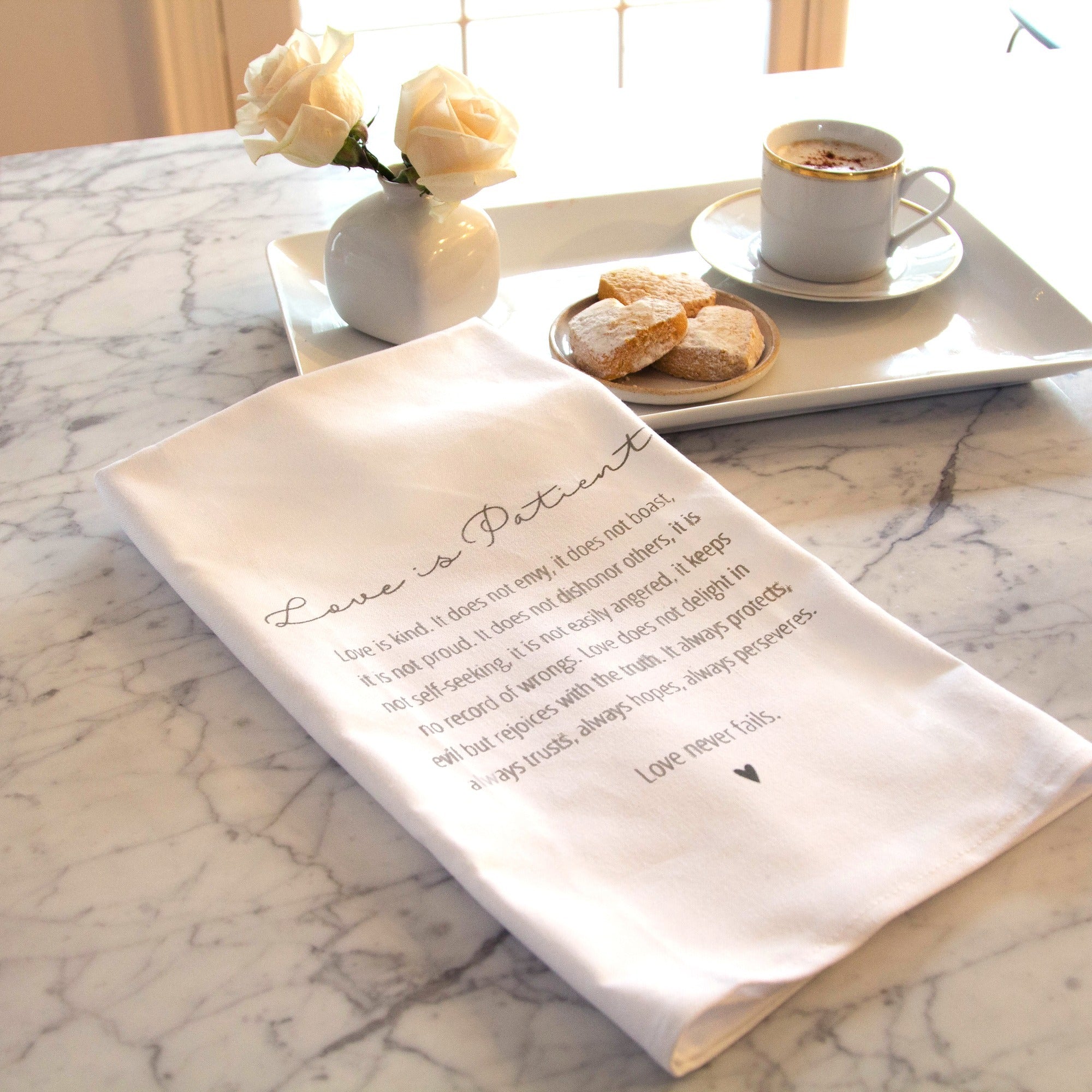 Love Is Patient Dish Towel