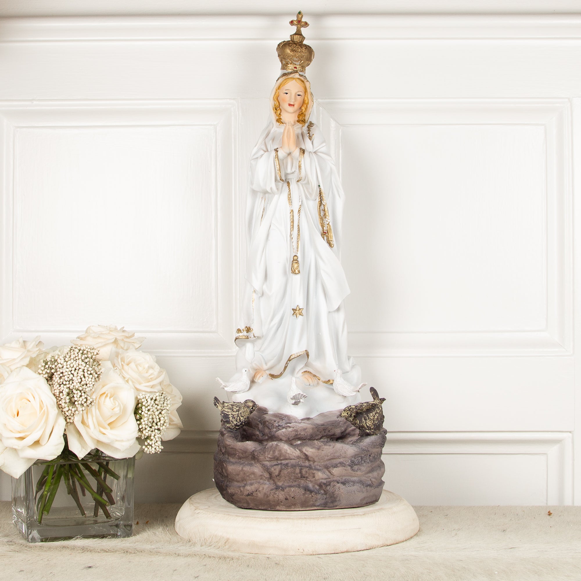 Our Lady of Fatima Birdbath or Birdfeeder - 22"