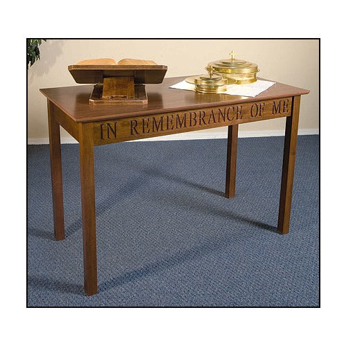 In Remembrance of Me Communion Table - Walnut Finish