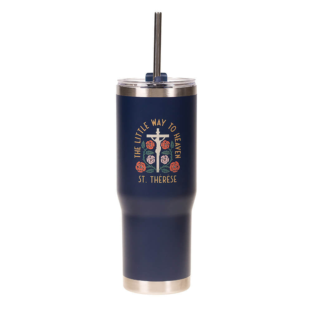 Personalized St. Thérèse Little Way to Heaven Tumbler with Straw
