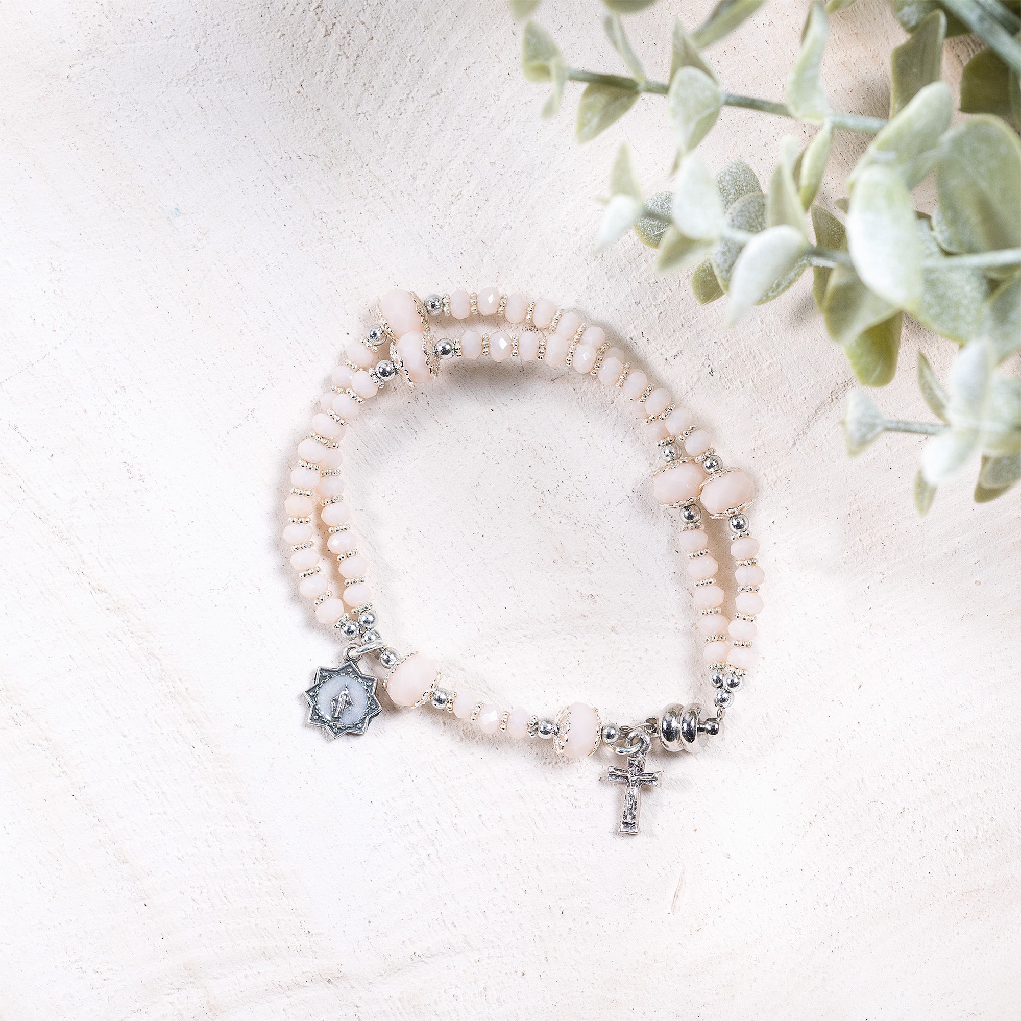 Blush Pink Full Rosary Bracelet