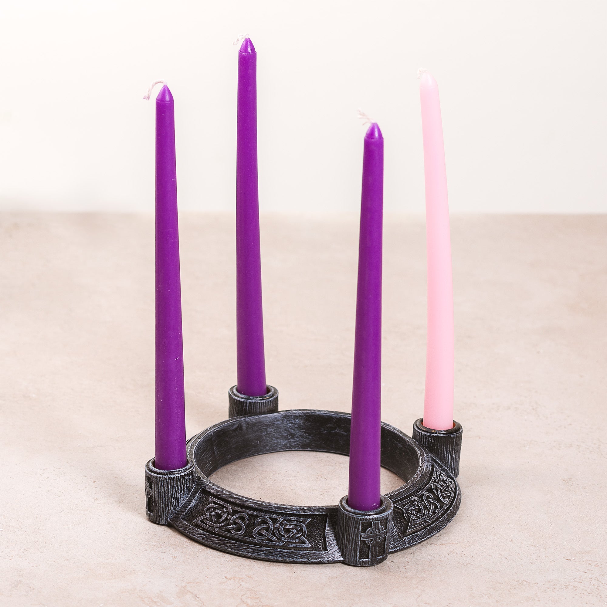Stone Gray Celtic Advent Wreath