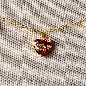 Gold Over Sterling 3 Hearts Jeweled Choker
