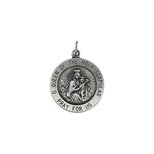 Sterling Silver 15mm Round Scapular 18" Necklace