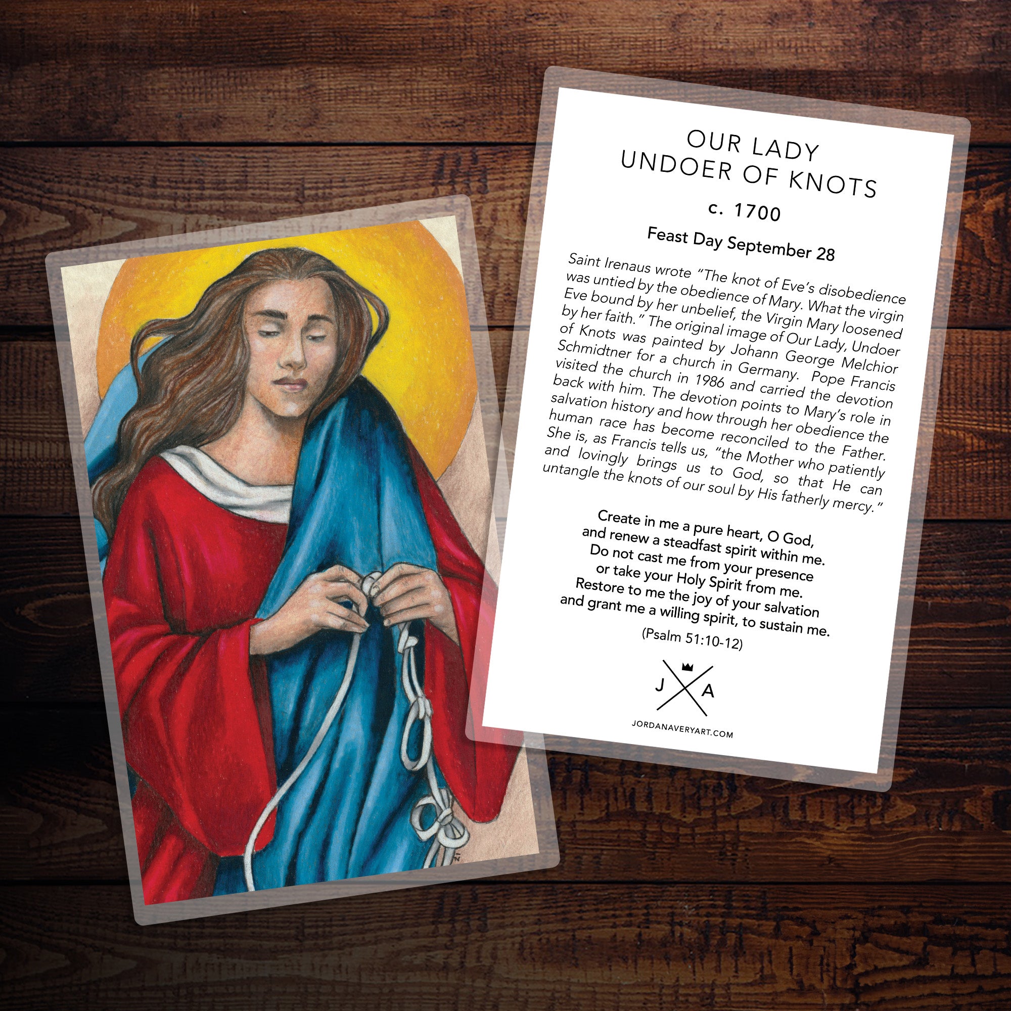 Our Lady Undoer of Knots Large Prayer Card