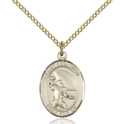 14kt Gold Filled St. Sebastian / Football Pendant