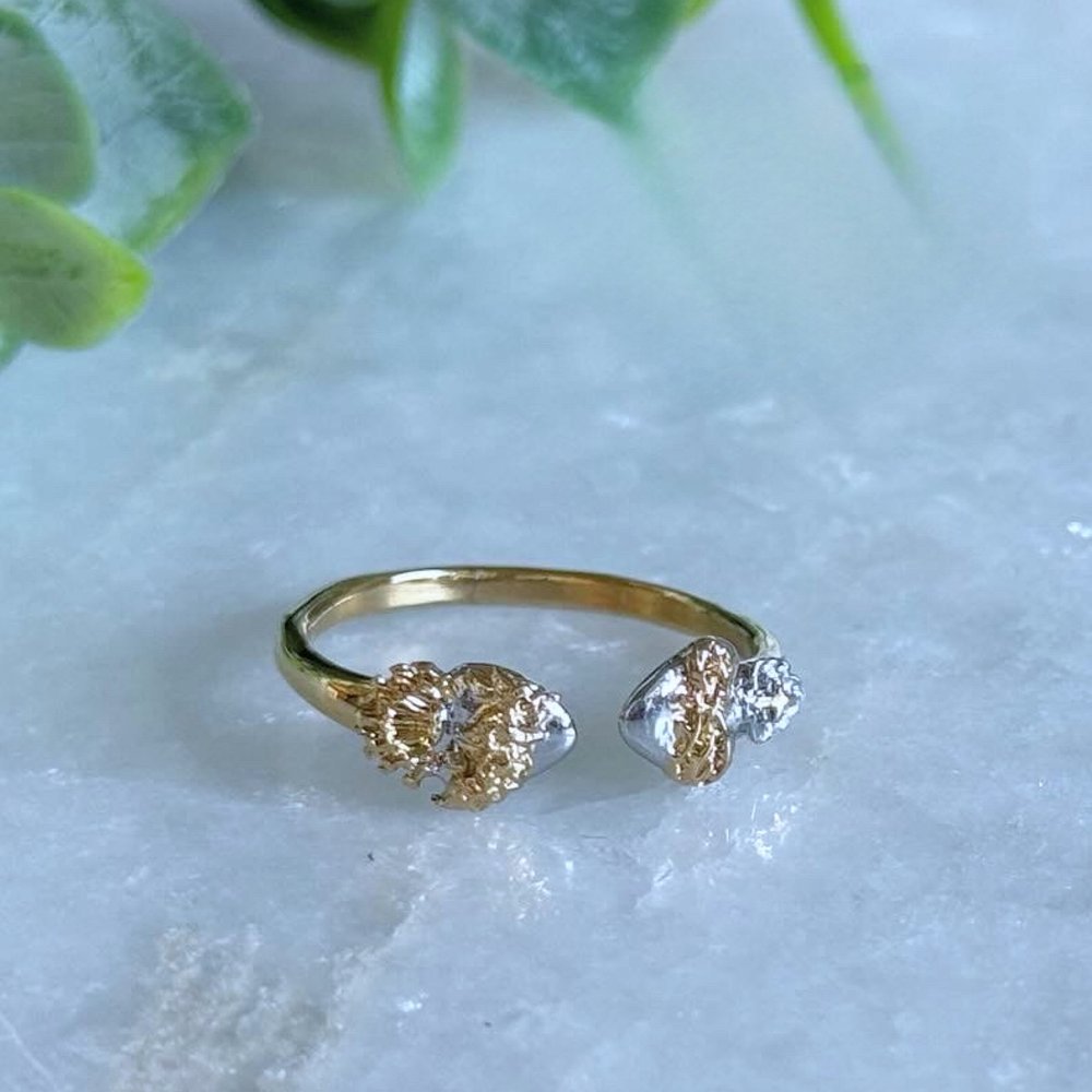 Gold & Silver Holy Hearts Ring