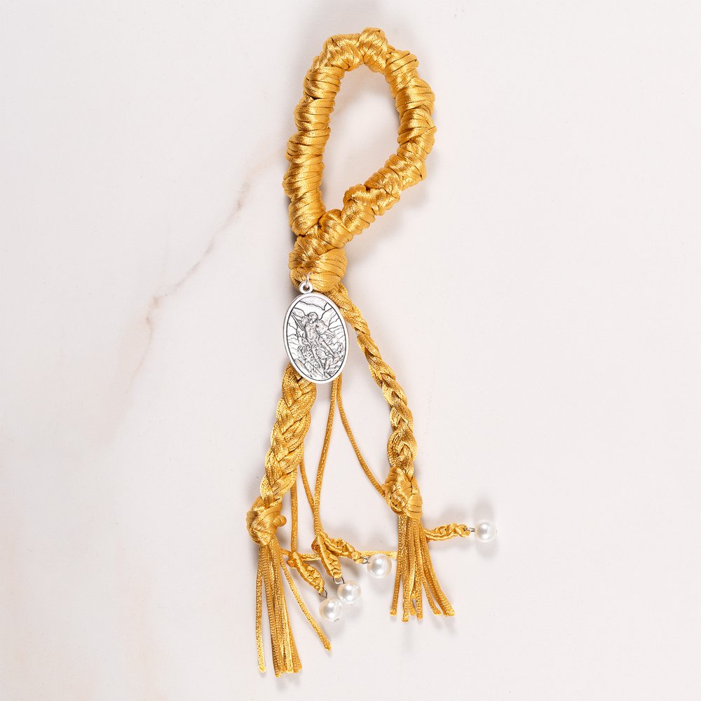 Handcrafted Braided Golden Yellow St. Michael Home Blessing