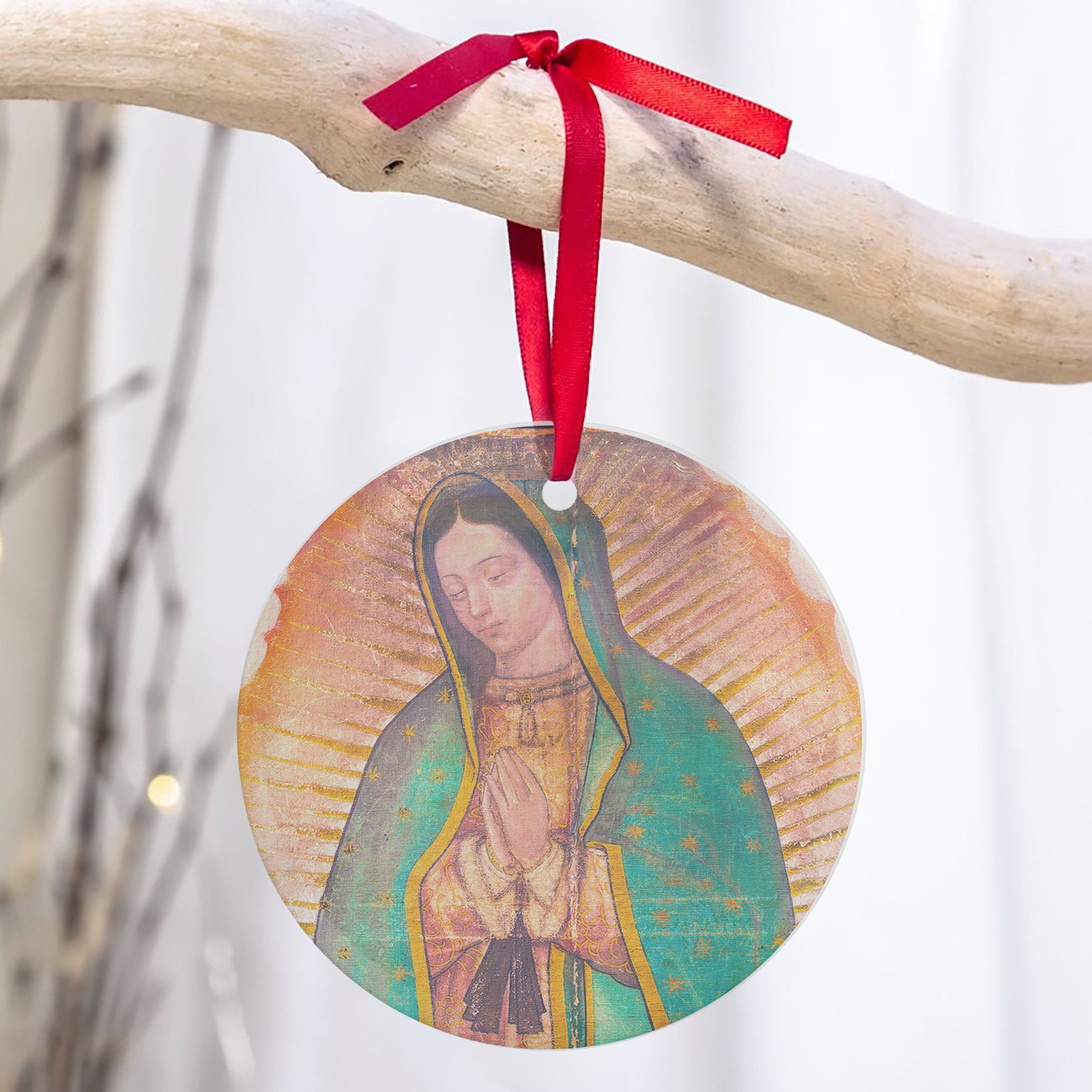 Guadalupe Tilma Glass Ornament