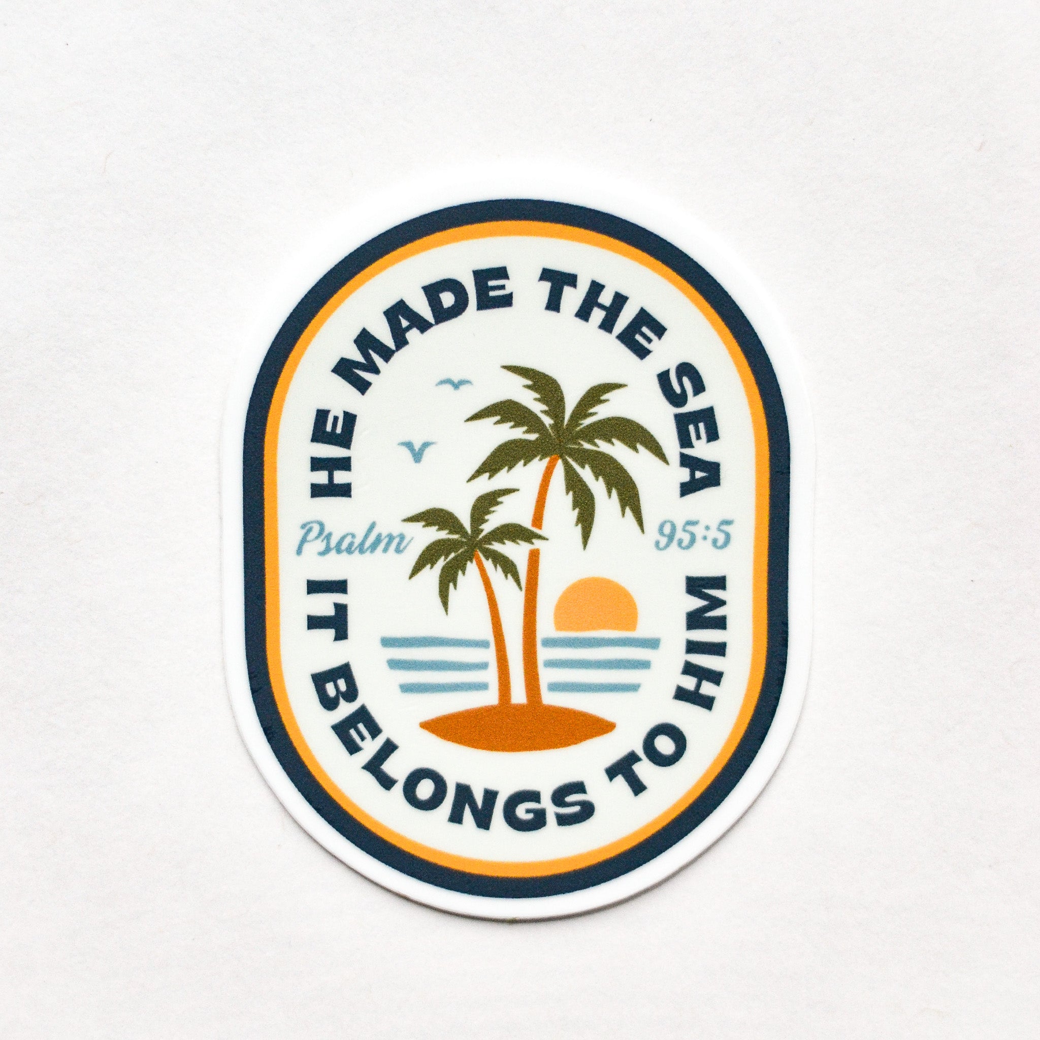 Catholic Coastal Psalm 95 Vinyl Sticker