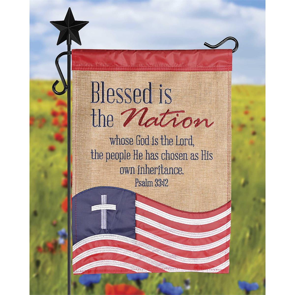 Blessed Nation Applique Garden Flag