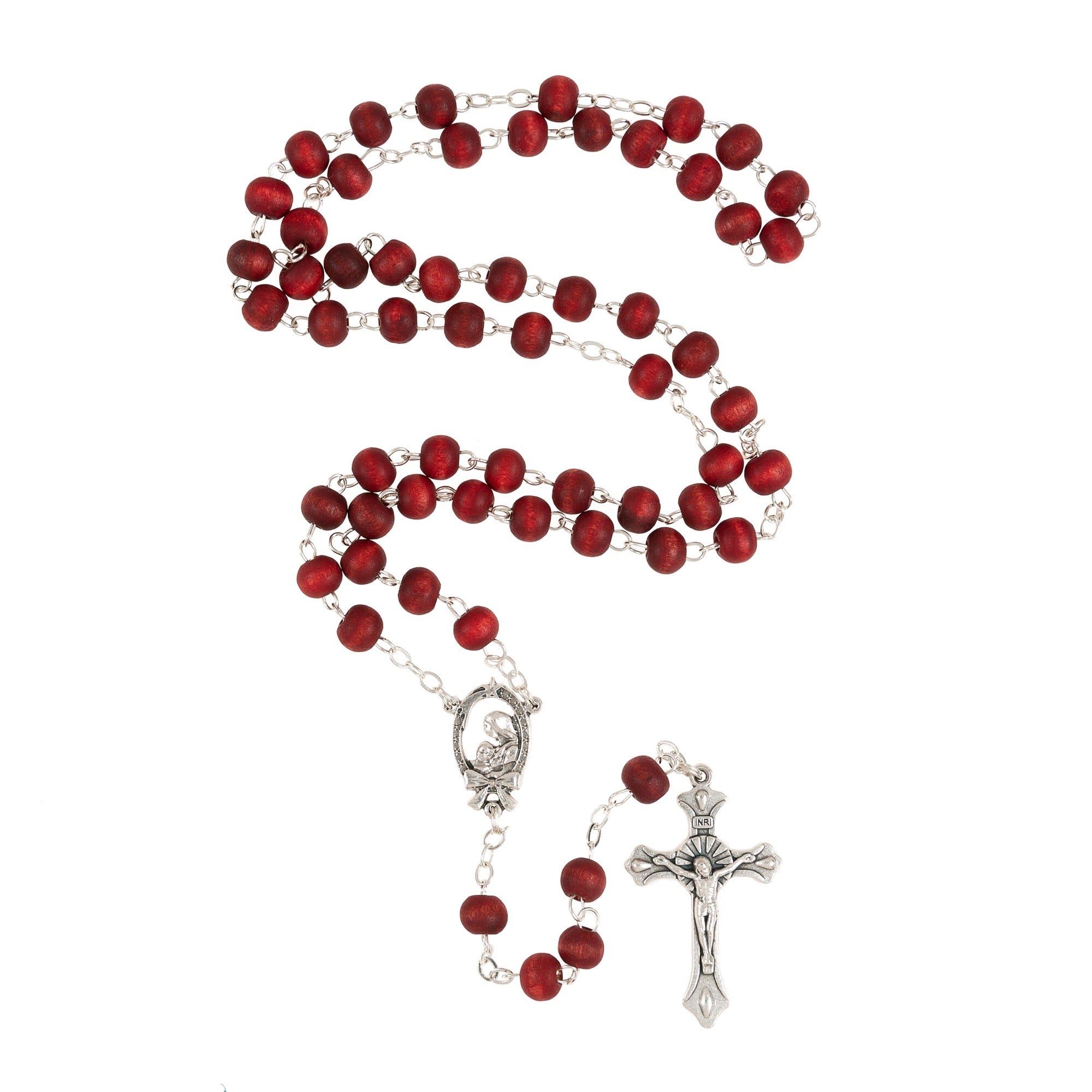 Rose Scented Wood Rosary in Glass Bottle