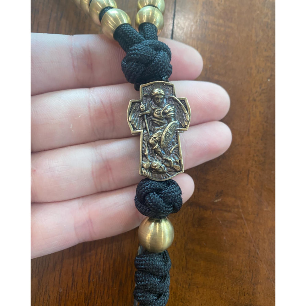 Brass St. Michael & St. Benedict Paracord Rosary