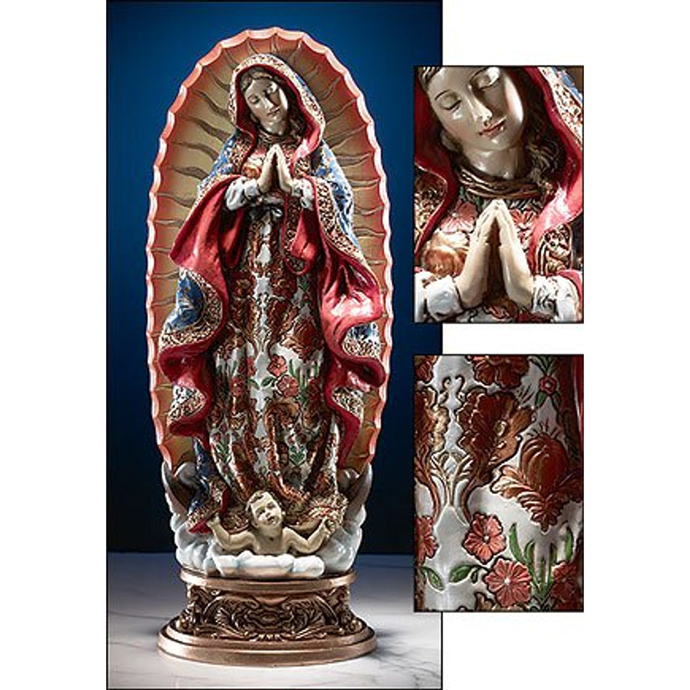Old World Our Lady of Guadalupe Statue - 10"