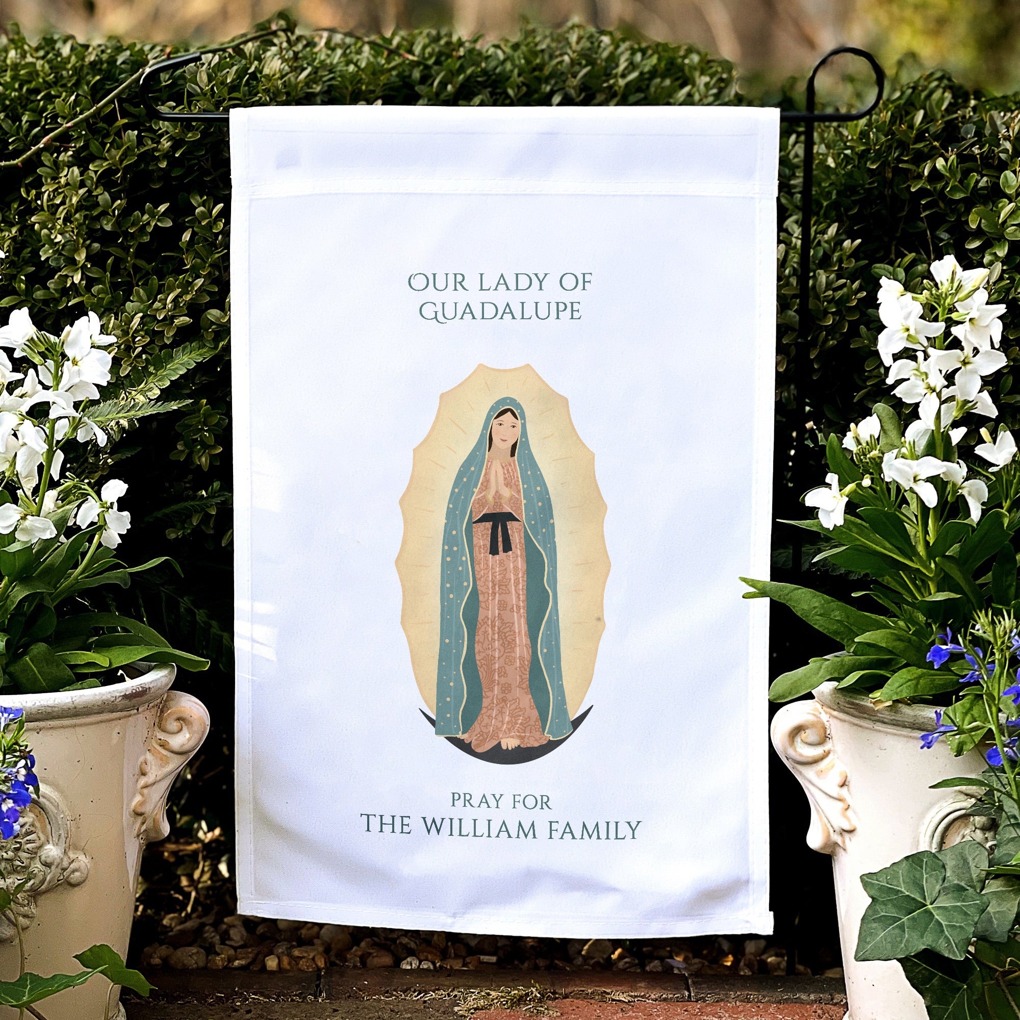 Our Lady of Guadalupe Personalized Garden Flag