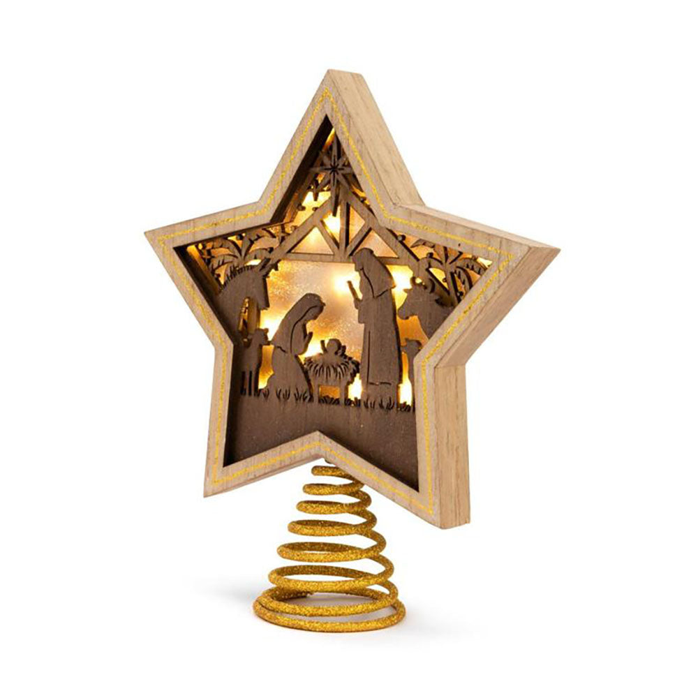 LED Star Nativity Tree Topper - 8.5" x 10"