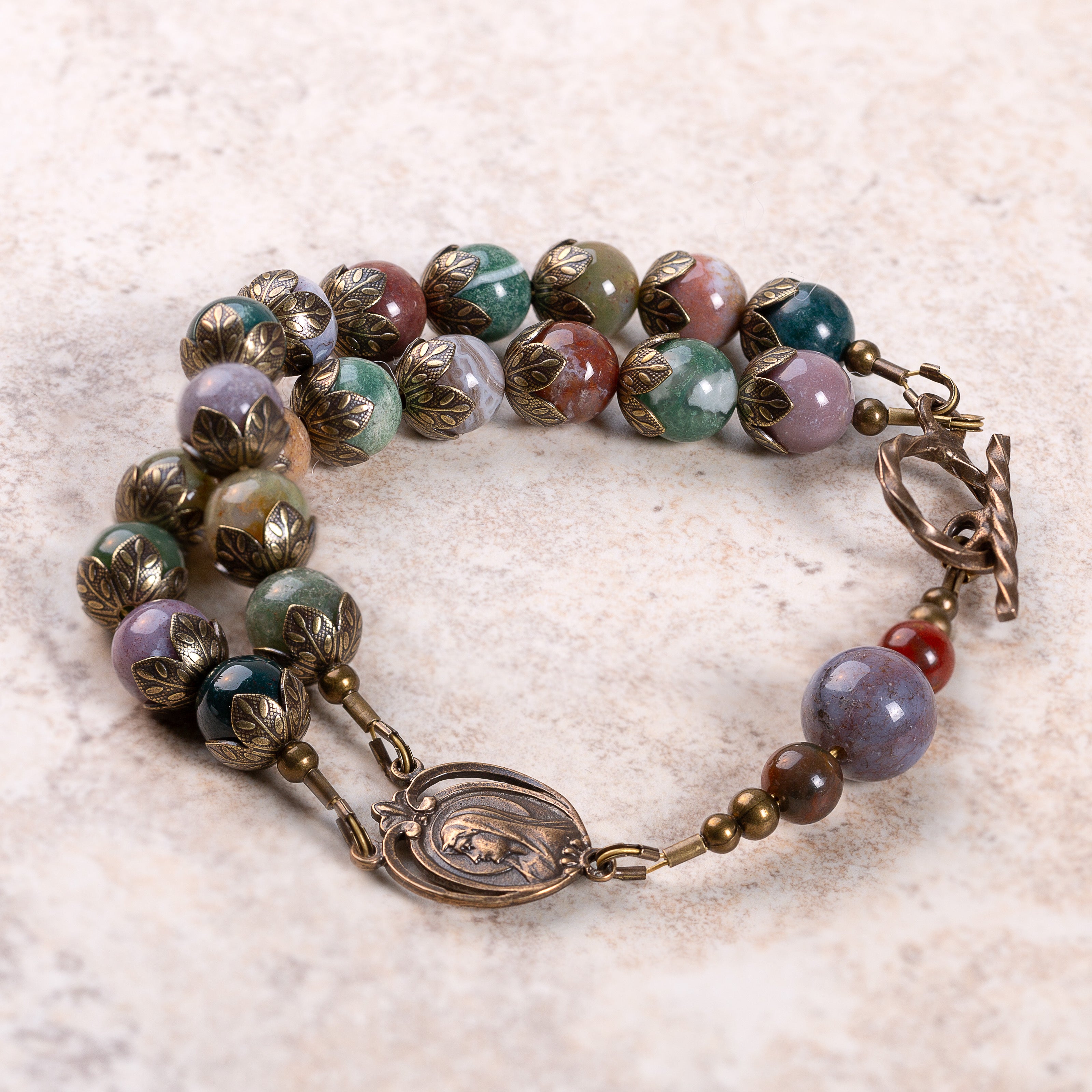 Jasper & Bronze Lourdes Bracelet