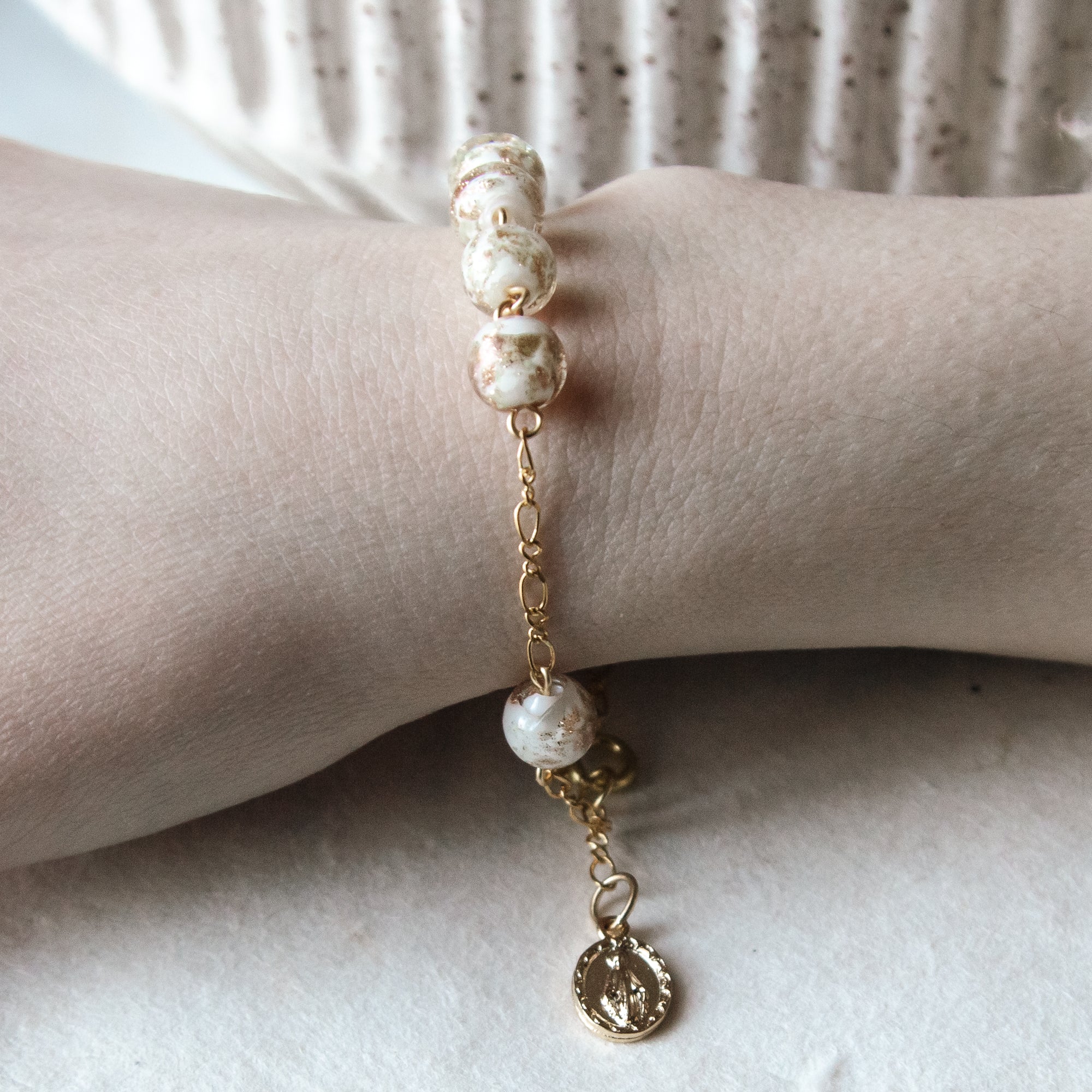 Luminous Glass Rosary Bracelet from Fatima