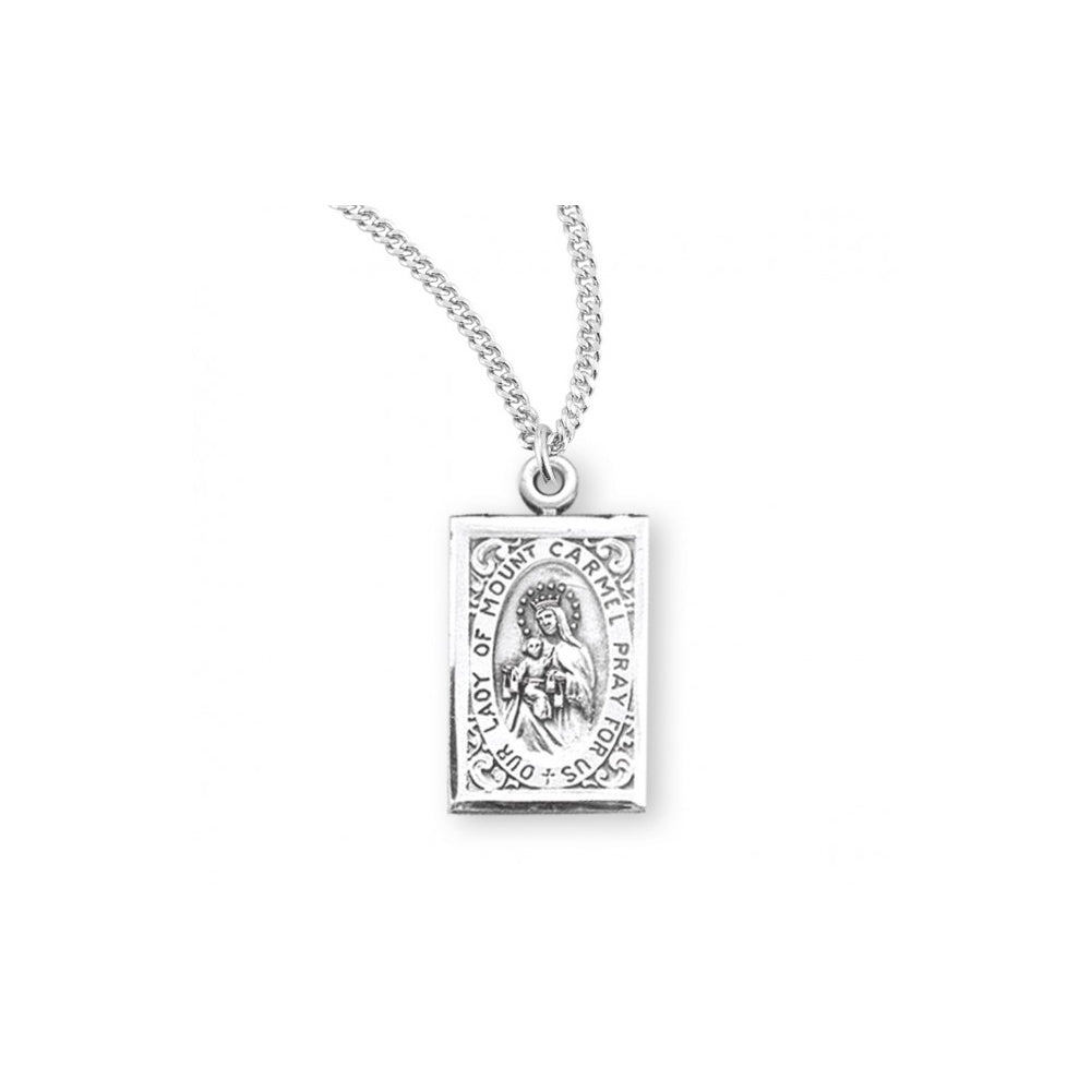 Our Lady of Mount Carmel Sterling Silver Scapular Medal