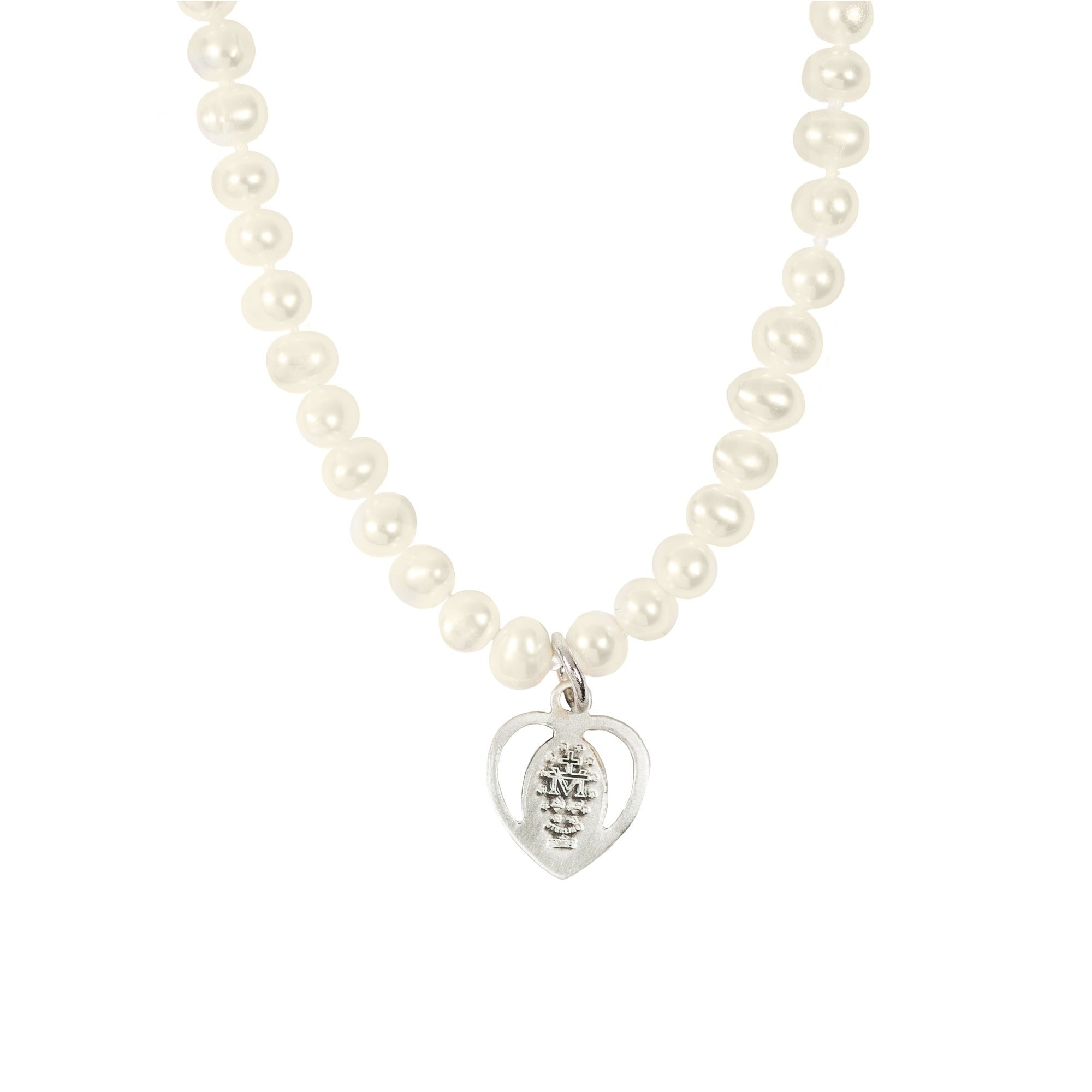 Freshwater Pearl & Miraculous Heart Necklace
