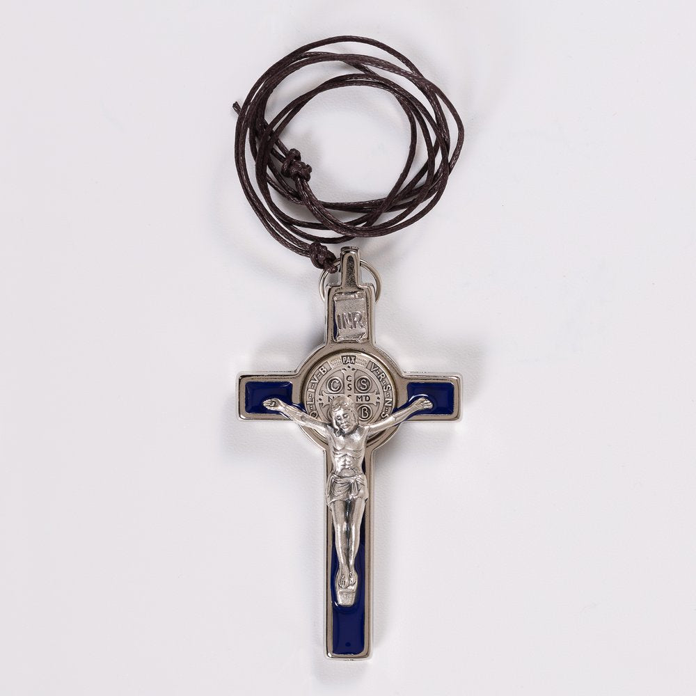 Blue St. Benedict Pectoral Crucifix, 3 inch