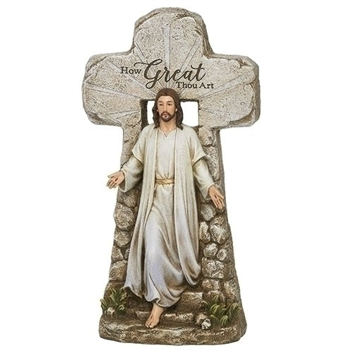 15.25"H Jesus Rising Tomb Statue