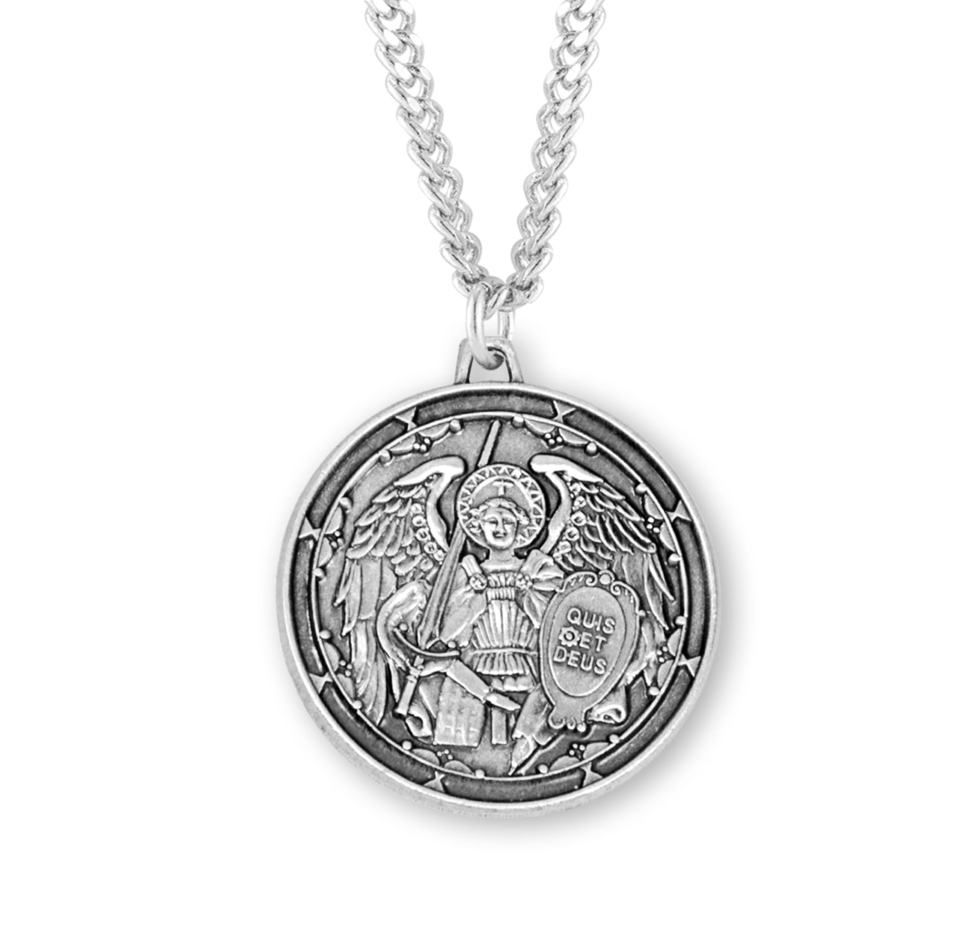 St. Michael in Battle Sterling Medal Necklace