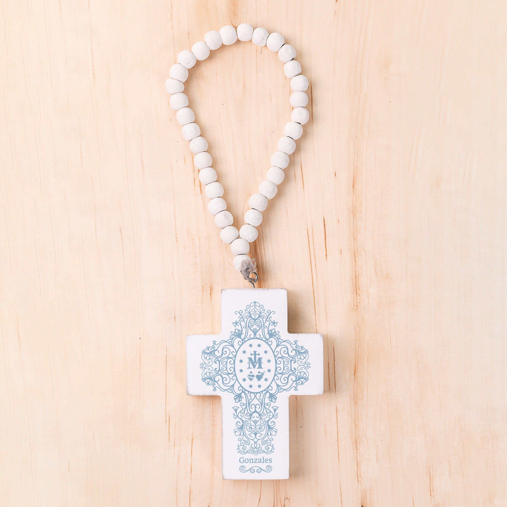 Personalized Miraculous Medal Filigree Home Blessing Cross