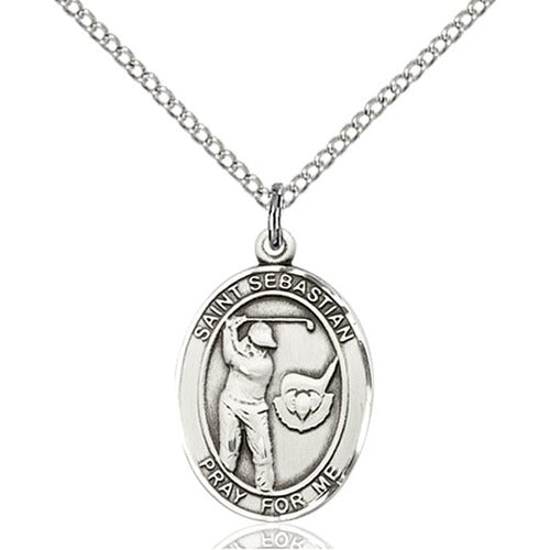Sterling Silver St. Sebastian / Golf Pendant