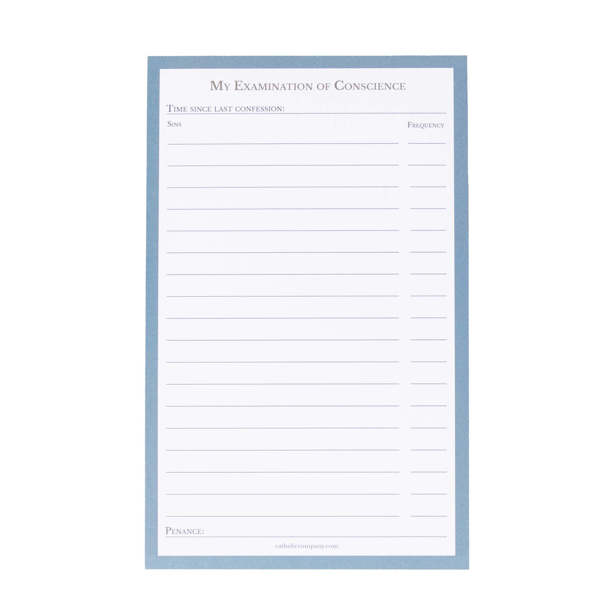 Examination of Conscience Notepad - Adults