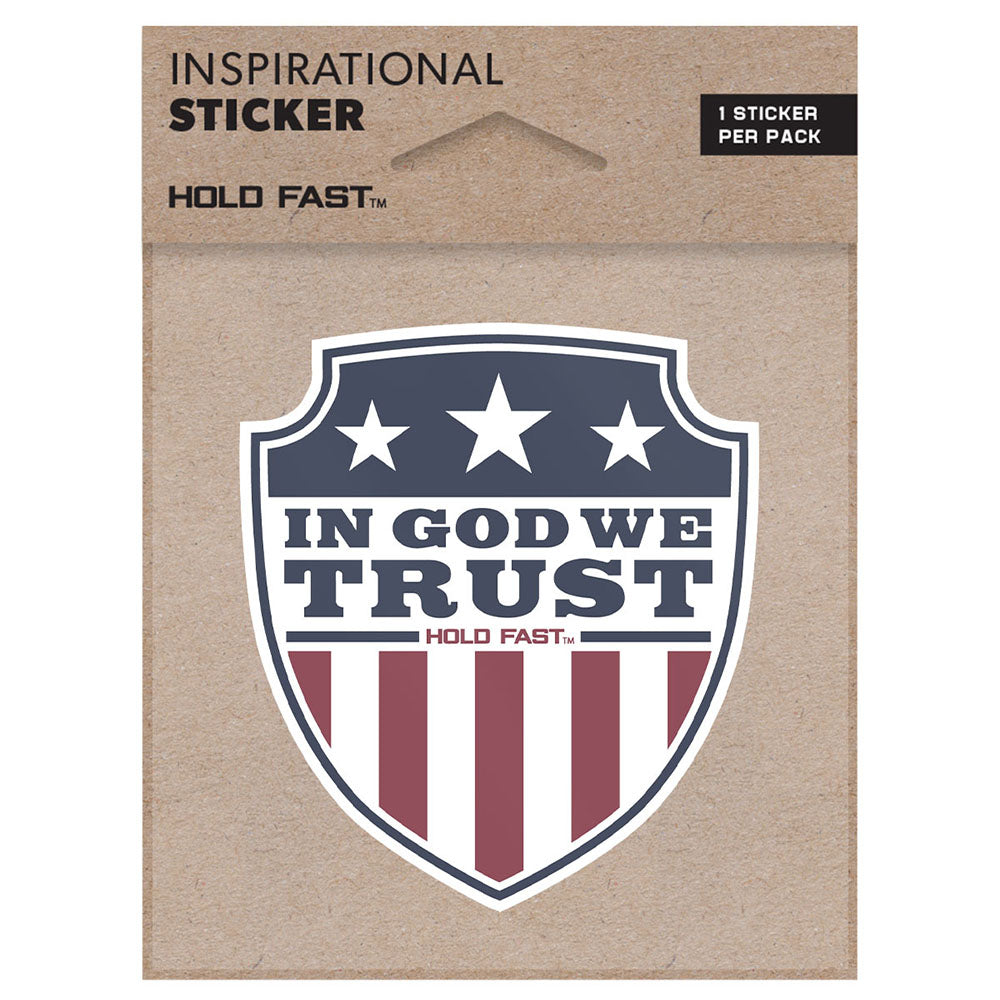 In God We Trust Shield Vinyl Sticker