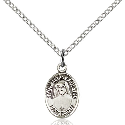 Sterling Silver St. Maria Faustina Petite Pendant