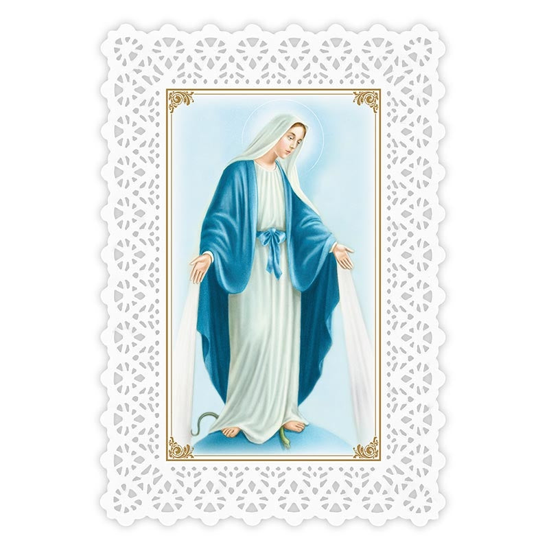 Our Lady of Grace Lace Holy Card