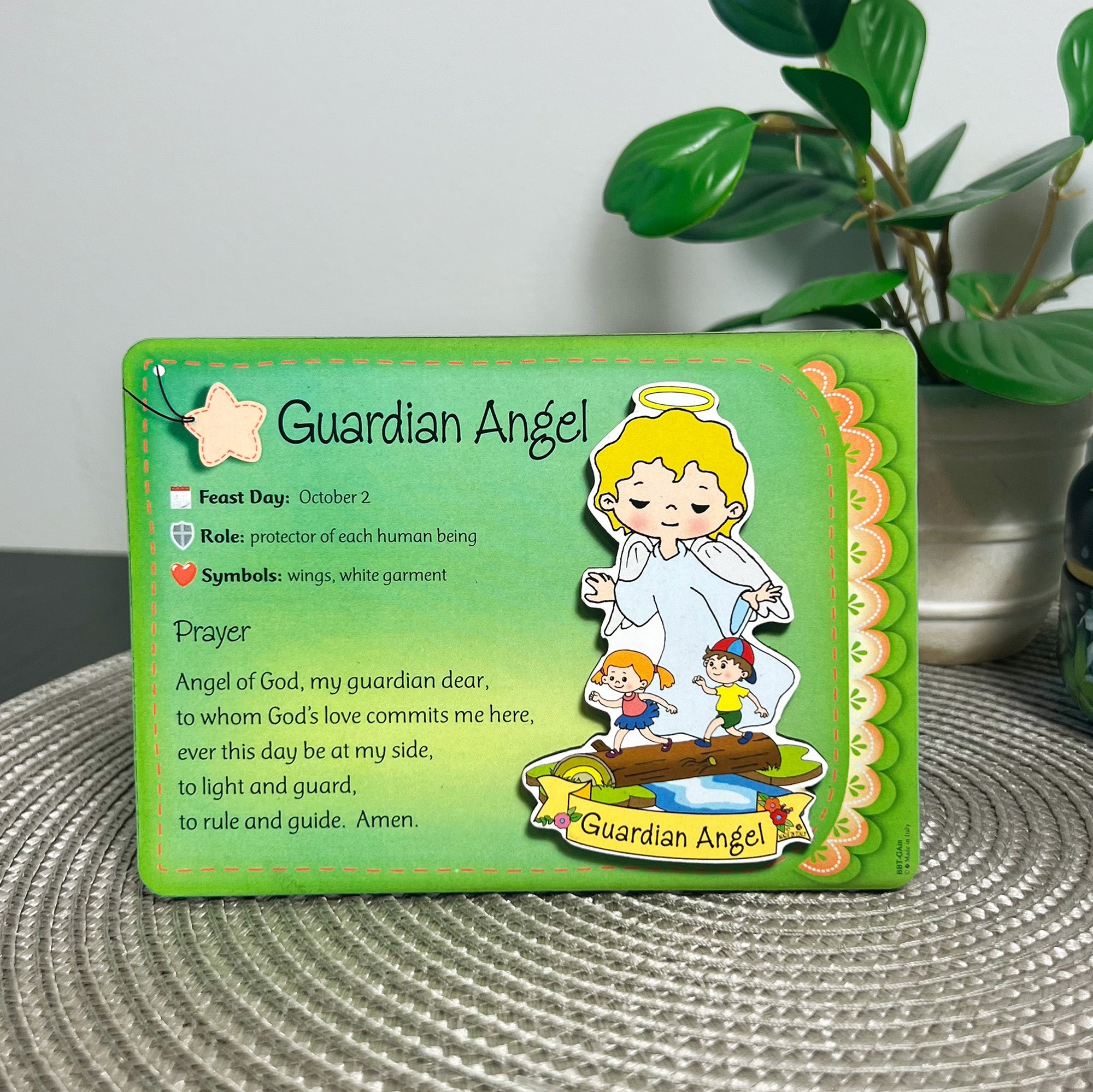 Guardian Angel Children's Plaque - 4" x 5.7"