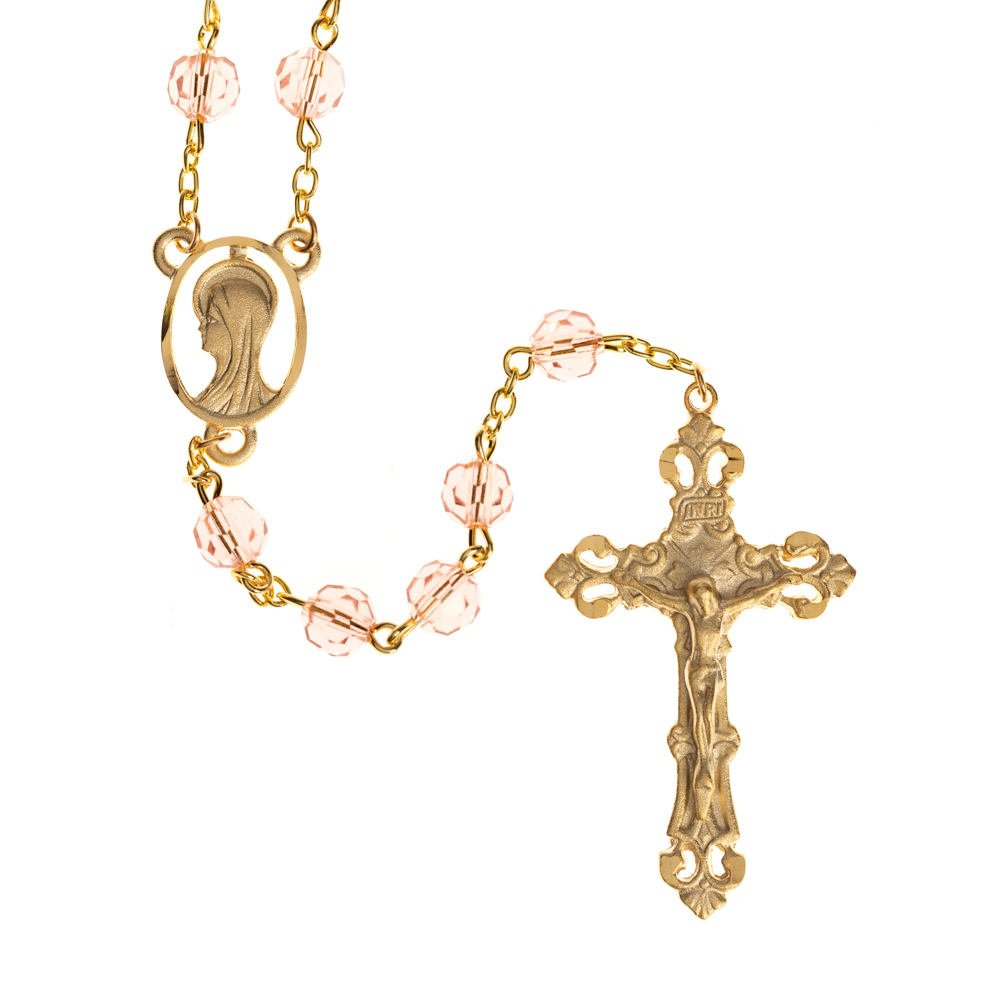 Golden & Pink Crystal Rosary