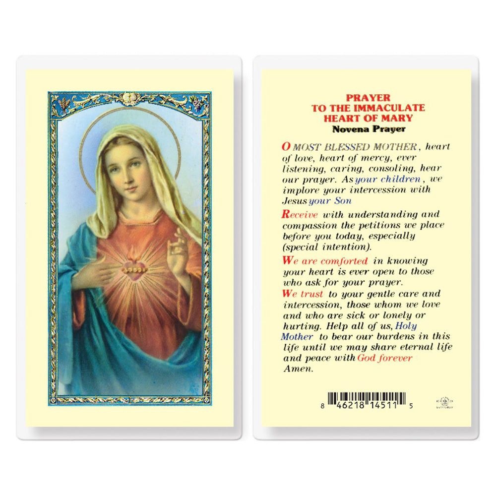 Novena Prayer to the Immaculate Heart of Mary - Prayer Card