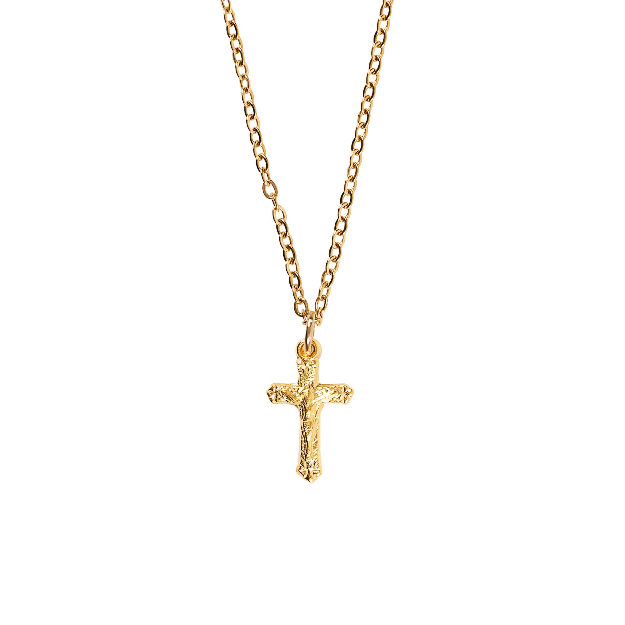 Petite Gold Over Sterling Crucifix Necklace