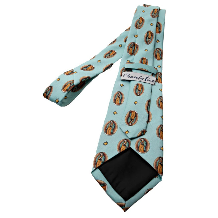Our Lady of Guadalupe Light Blue Necktie