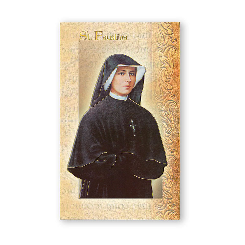 St. Faustina - Mini Lives of the Saints Folded Prayer Card
