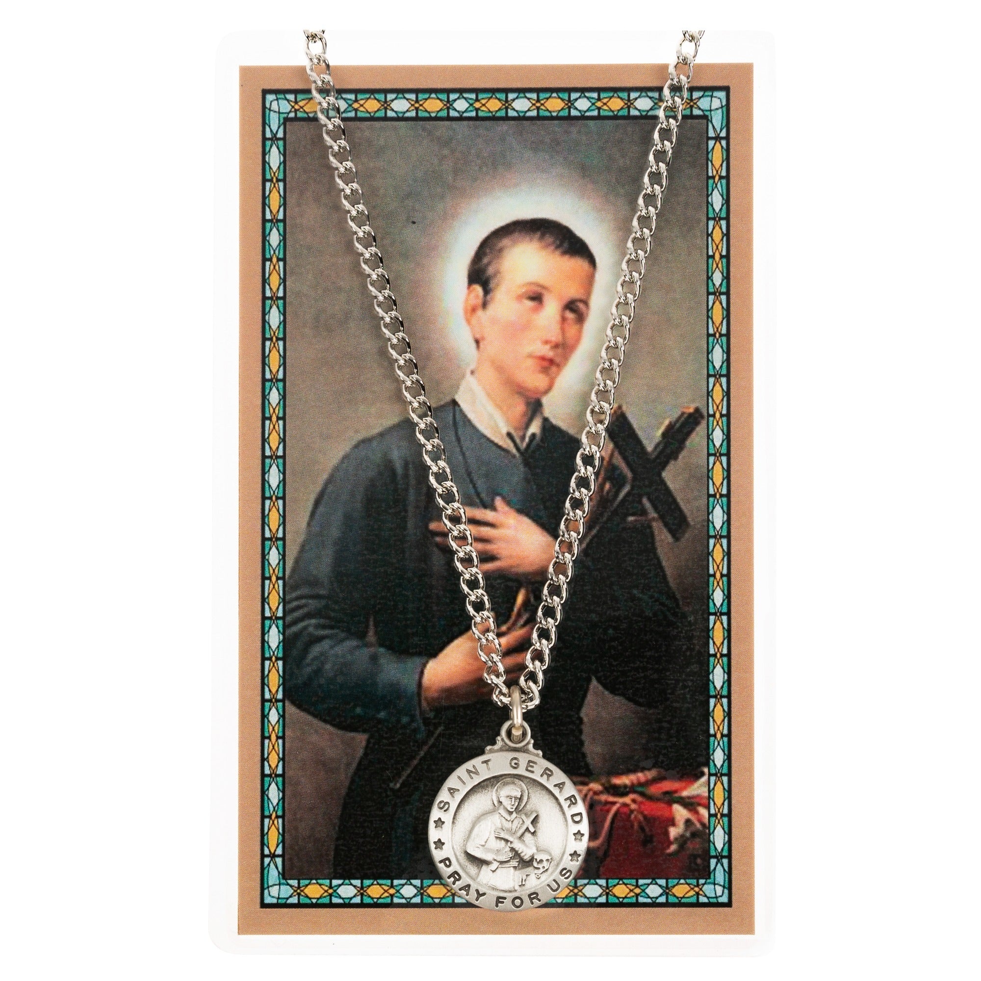 St. Gerard Patron Saint Prayer Card w/Medal