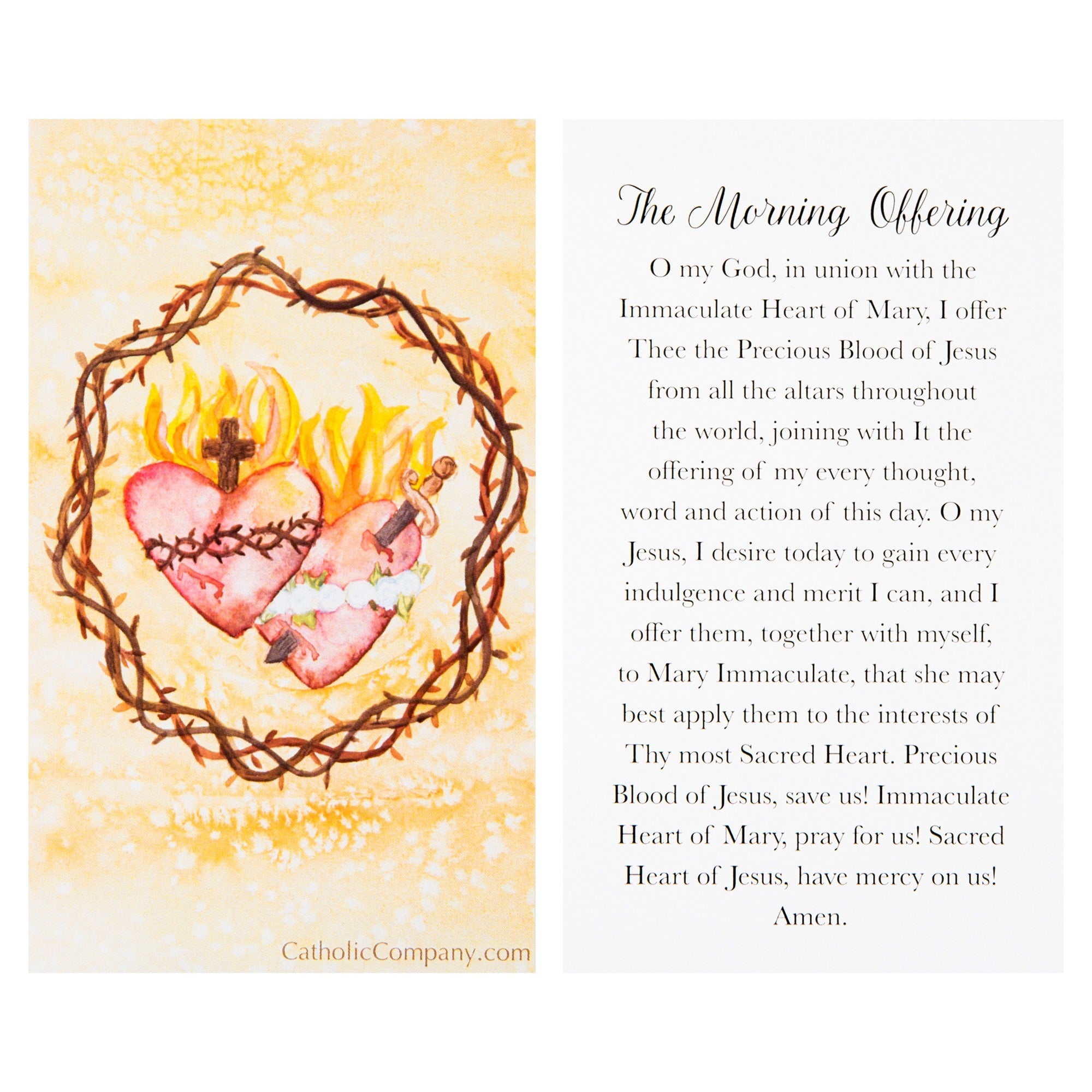 Sacred Heart of Jesus & Immaculate Heart of Mary Prayer Card