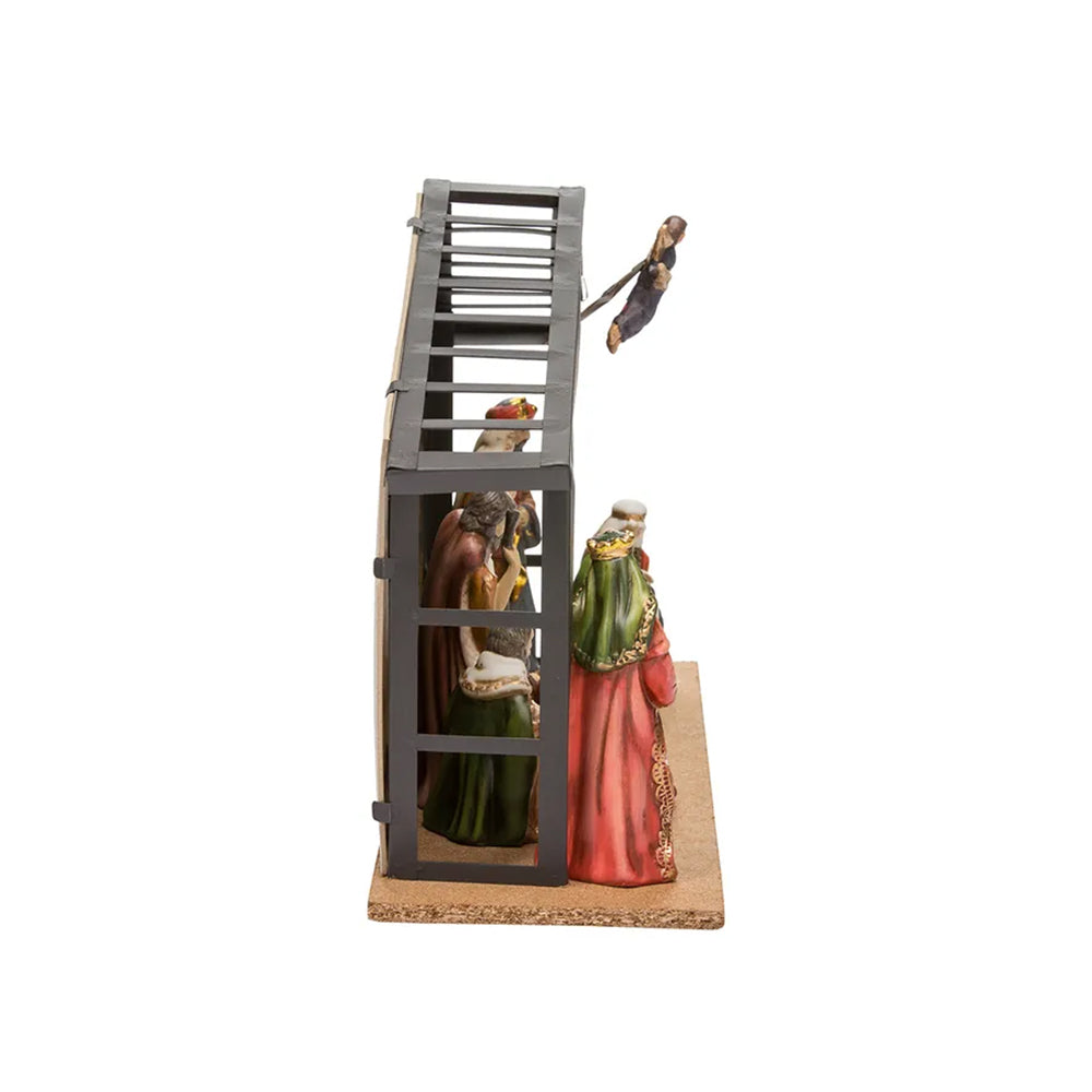 Richly Colored Porcelain Nativity Set & Stable - 10-Pieces