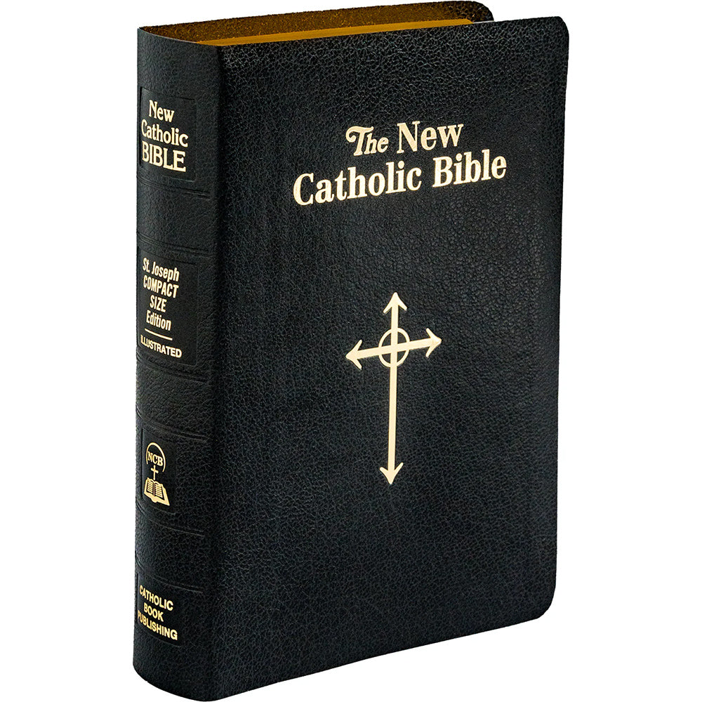 Black Leatherette St. Joseph New Catholic Bible - Compact Edition 4.5 " x6.5"