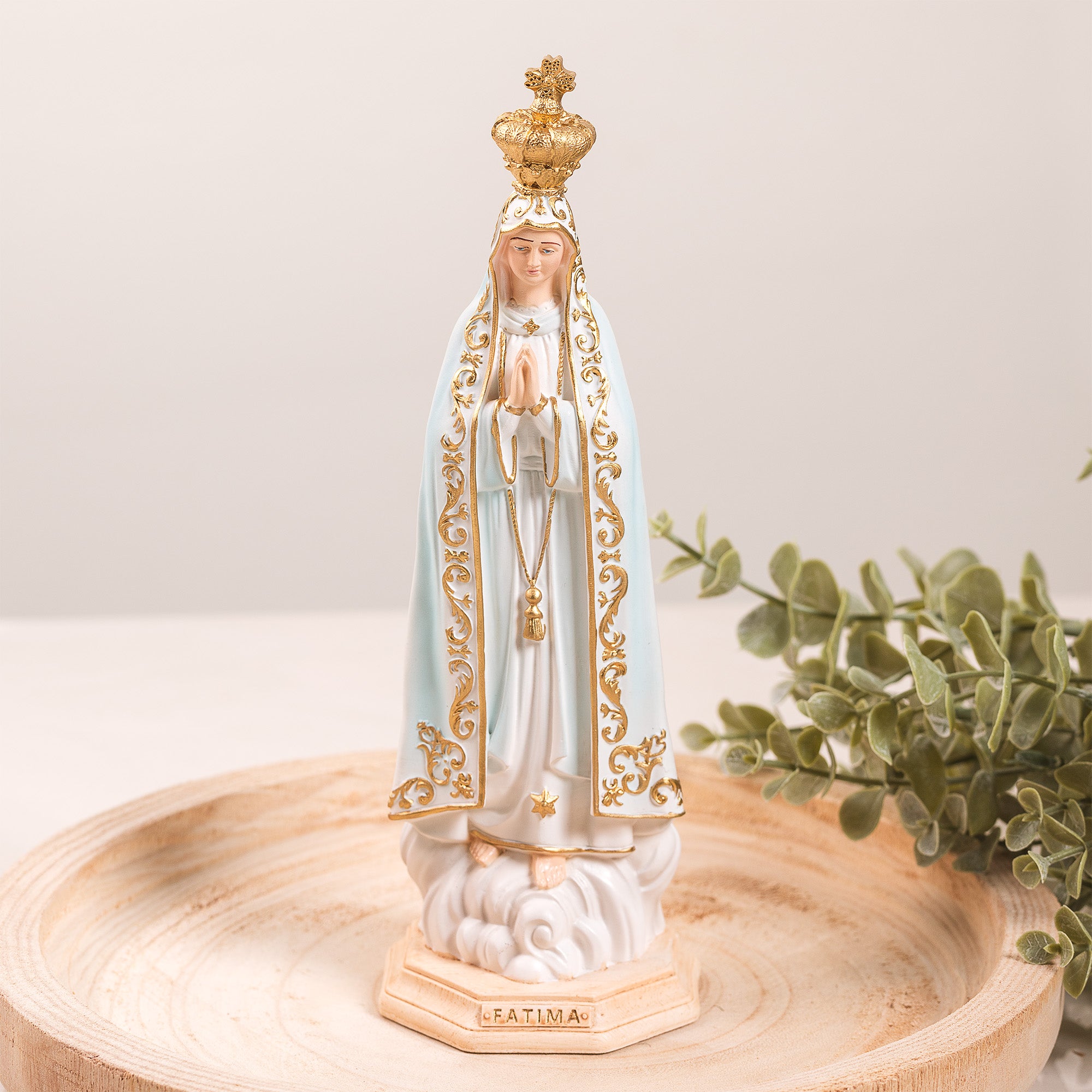 Delicate Our Lady of Fatima Statue - 7.8"