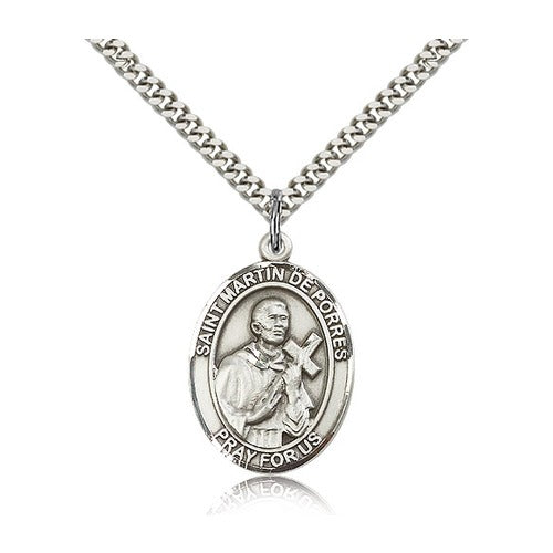 Sterling Silver St. Martin de Porres Pendant w/ chain