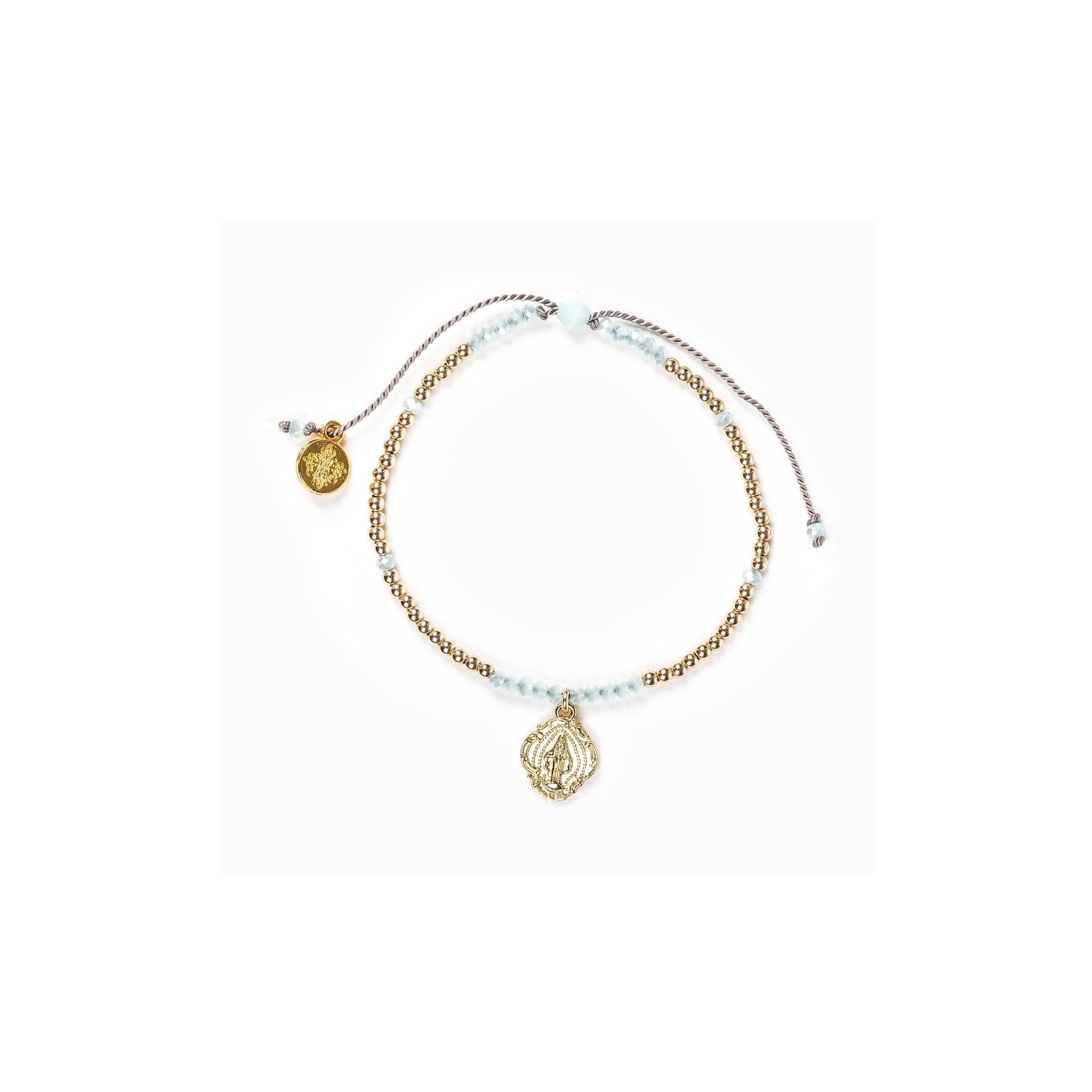 Miraculous Medal Swarovski Crystal & Gold Bracelet