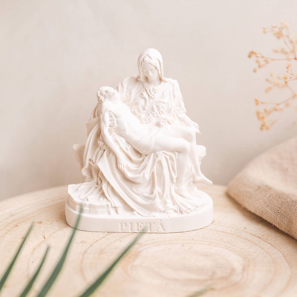 Mini Pieta Alabaster Statue - 3.5"