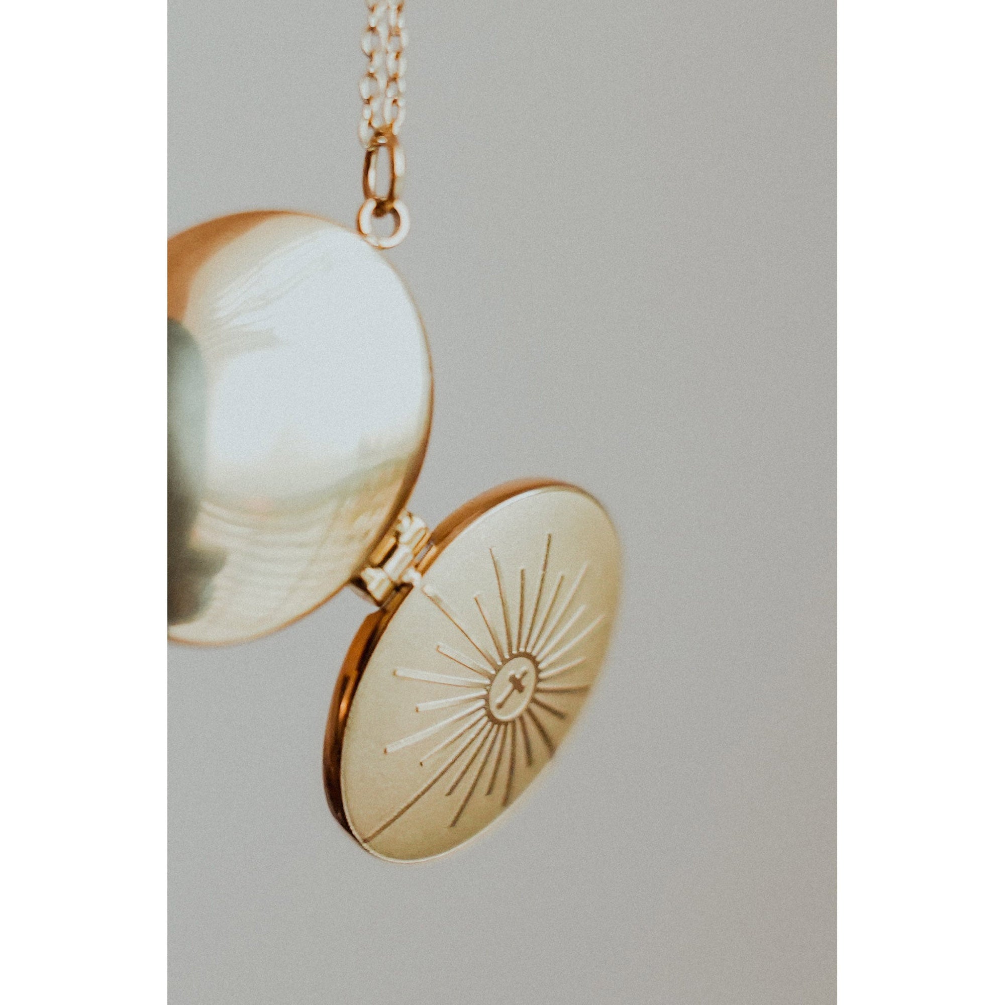 Monstrance Gold Locket Necklace
