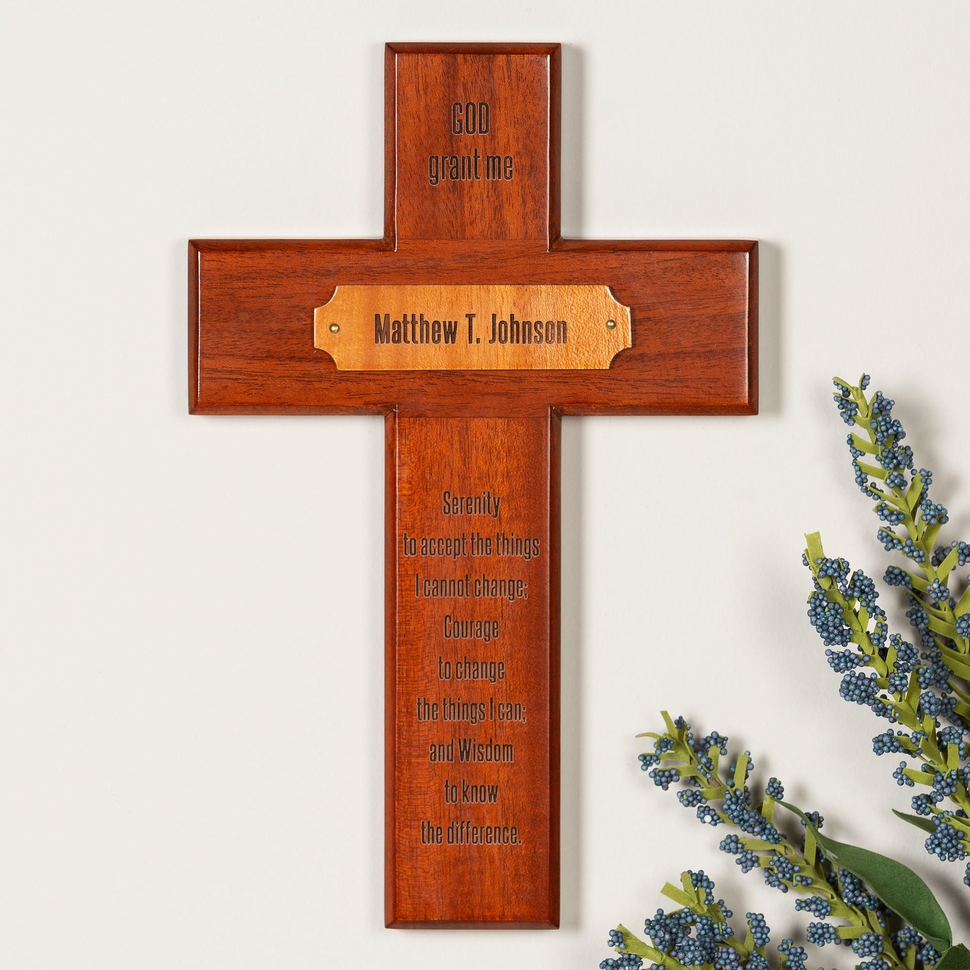 Personalized Serenity Prayer Wood Cross