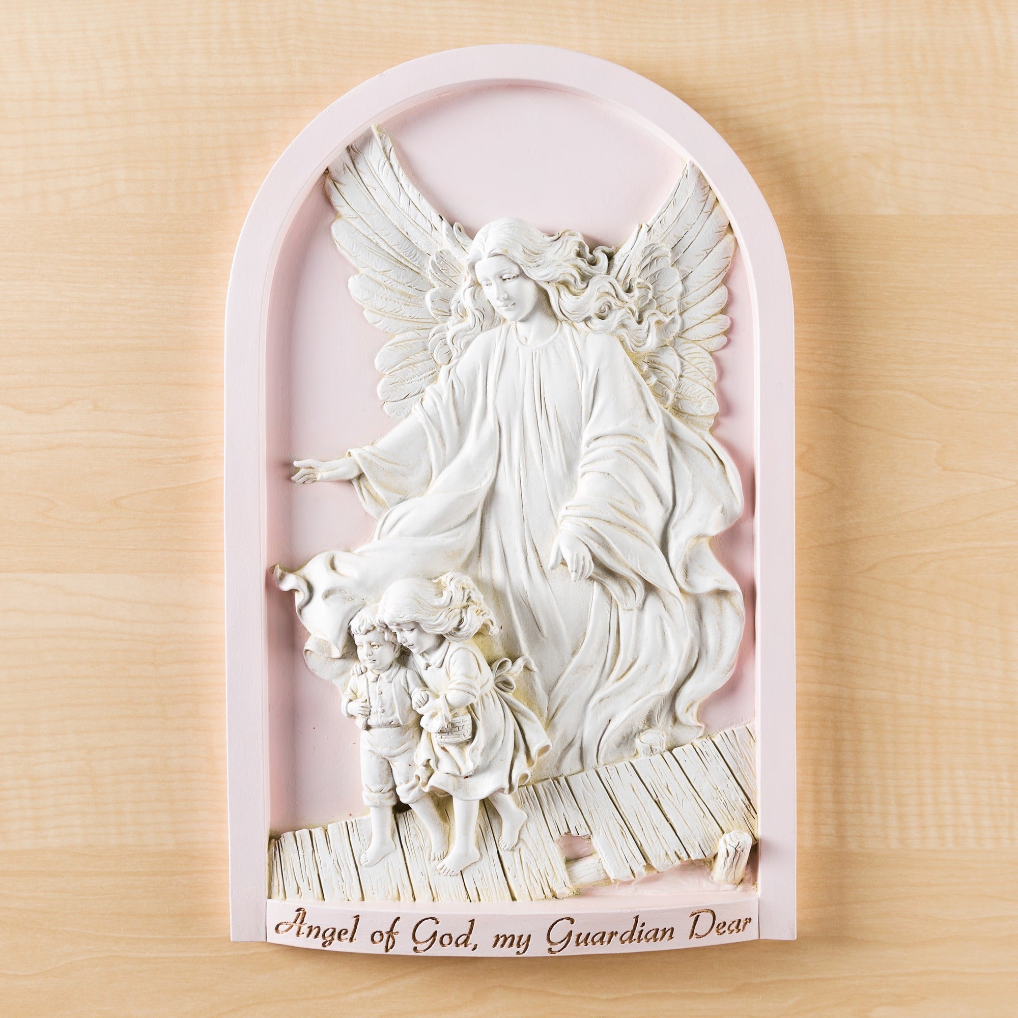 Guardian Angel Plaque - Pink